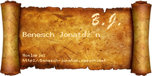 Benesch Jonatán névjegykártya